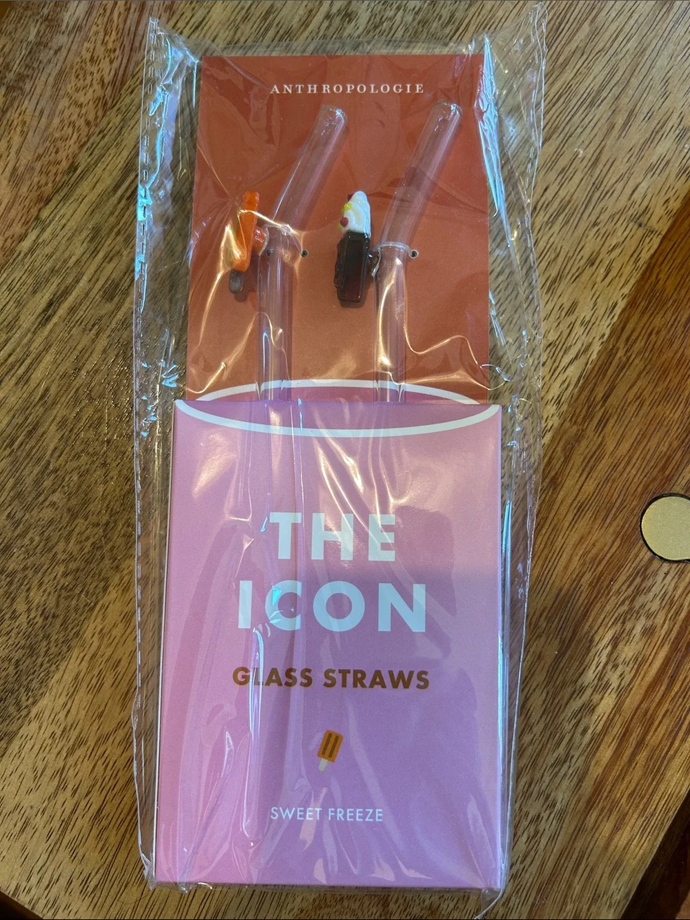 Anthropologie Ice Cream Straw and Bowl Set
